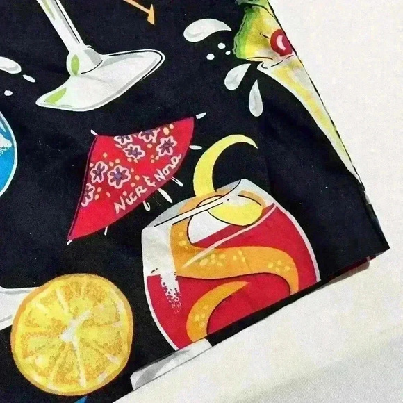 Y2K Nick & Nora Cocktail Martini Tropical Drinks Pajama Shorts Small Womens - Picture 10 of 10